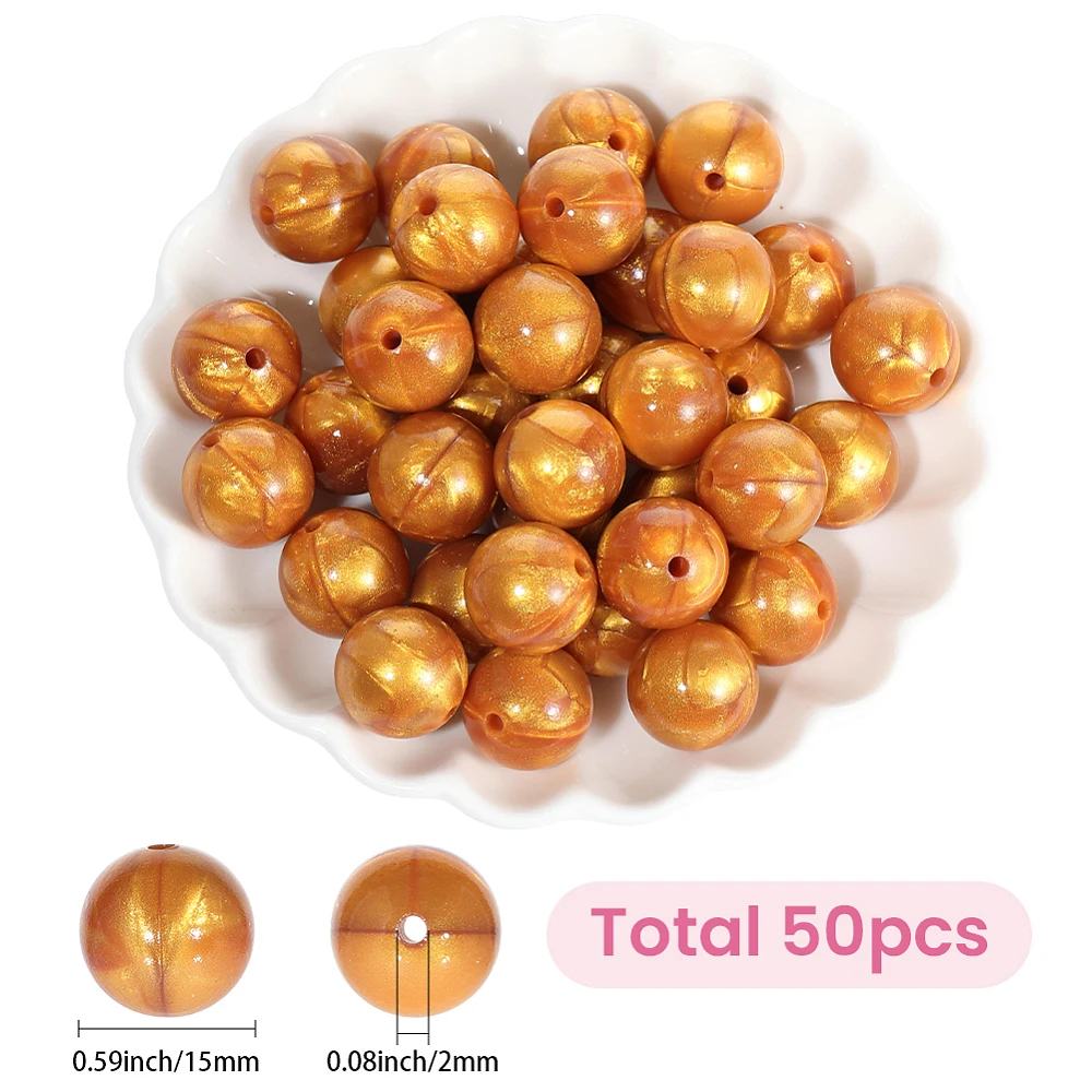50Pcs Round Food Grade Eco-Friendly Focal Beads Gold 15mm Hole: 2mm
50Pcs Round Food Grade Eco-Friendly Focal Beads Gold 15mm Hole: 2mm