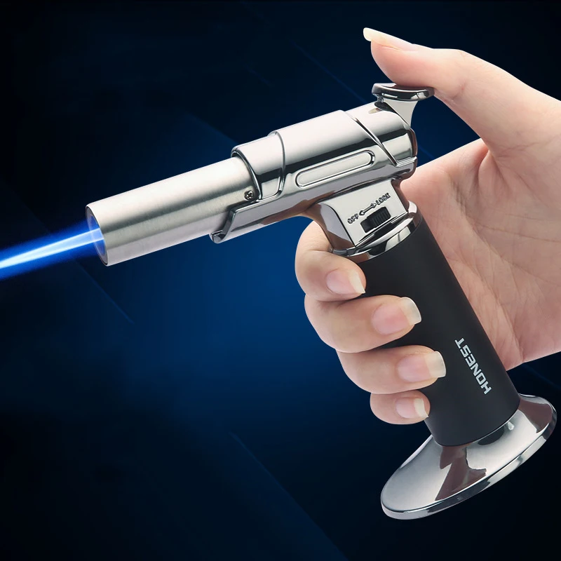 HONEST Metal Outdoor Windproof Butane Gas Lighter Turbo Torch Blue Flame Straight Down Lighter Cigar Kitchen BBQ Tool
HONEST Metal Outdoor Windproof Butane Gas Lighter Turbo Torch Blue Flame Straight Down Lighter Cigar Kitchen BBQ Tool