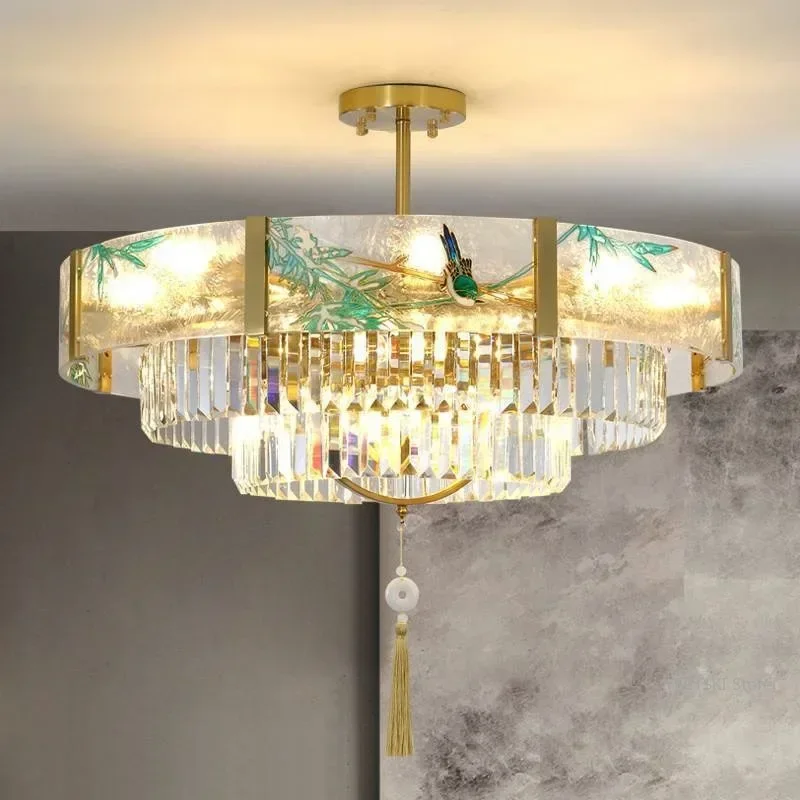 GHEUVNJ New Chinese style light luxury crystal lamp living room Chinese style retro atmospheric dining room pendant light
GHEUVNJ New Chinese style light luxury crystal lamp living room Chinese style retro atmospheric dining room pendant light