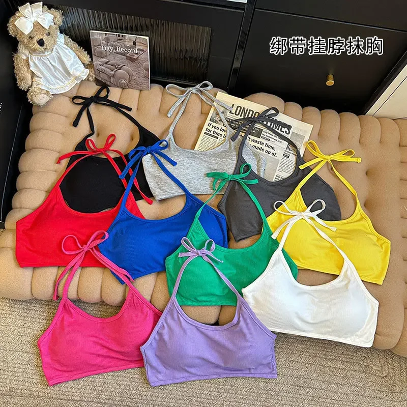 Spice Girl Sexy Neck Beauty Back Suspender Underwear with Chest Pad Strap Crop Top Bra for Fashion Woman Bottom Shirt Girl Vest
Spice Girl Sexy Neck Beauty Back Suspender Underwear with Chest Pad Strap Crop Top Bra for Fashion Woman Bottom Shirt Girl Vest