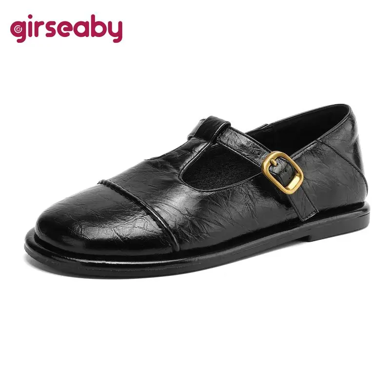 Girseaby Luxury Retro Women Flats Round Toe Buckle T-strap Large Size 41 42 43 Soft Casual Daily Office Lady Shoes Breathable
Girseaby Luxury Retro Women Flats Round Toe Buckle T-strap Large Size 41 42 43 Soft Casual Daily Office Lady Shoes Breathable