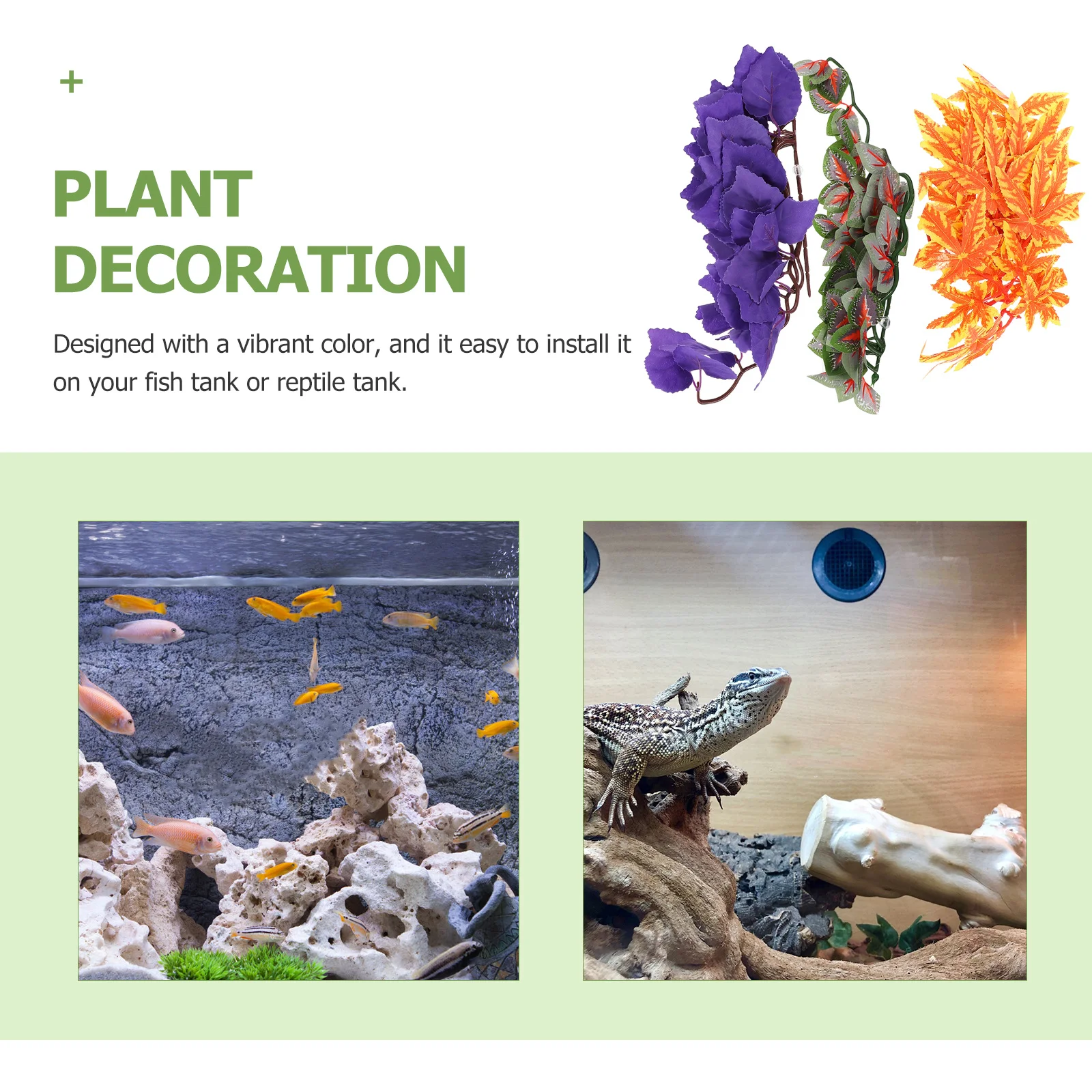 3pcs Artificial Vine Green Plants Lifelike Reptile Leaf Ornaments For Aquarium Terrarium Decor Fish Tank Reptile Habitat
3pcs Artificial Vine Green Plants Lifelike Reptile Leaf Ornaments For Aquarium Terrarium Decor Fish Tank Reptile Habitat