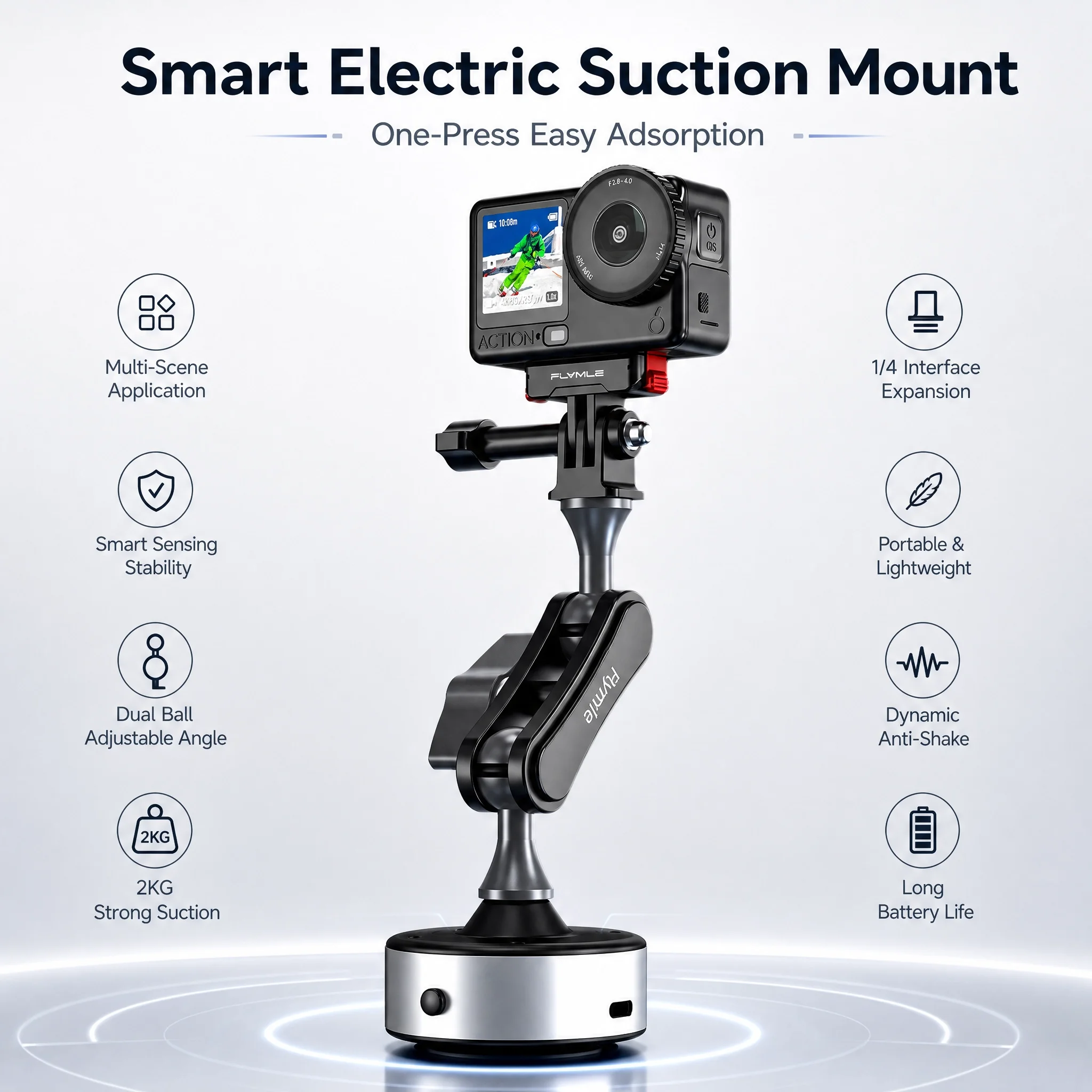 Suction Cup Mount Holder Stand for Action Camera Mobile Phone Car Travel Vlog Video Shooting Recording Photography Accessories
Suction Cup Mount Holder Stand for Action Camera Mobile Phone Car Travel Vlog Video Shooting Recording Photography Accessories 