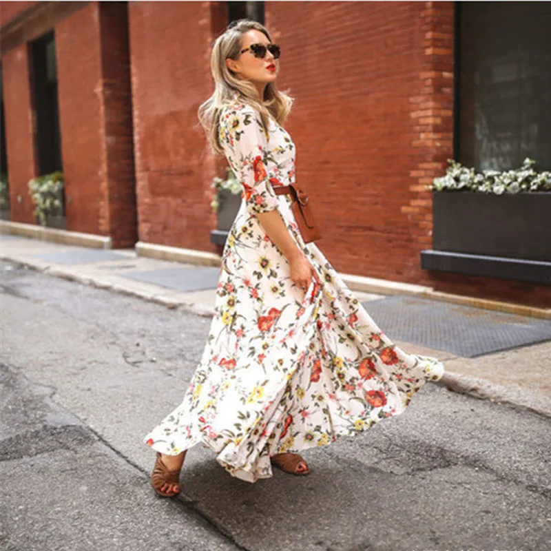 Elegant Round Neck Print Dress For Women Fashion Elastic Waist Half Sleeve Large Hem Long Dresses 2024 Summer New Lady Robe
Elegant Round Neck Print Dress For Women Fashion Elastic Waist Half Sleeve Large Hem Long Dresses 2024 Summer New Lady Robe