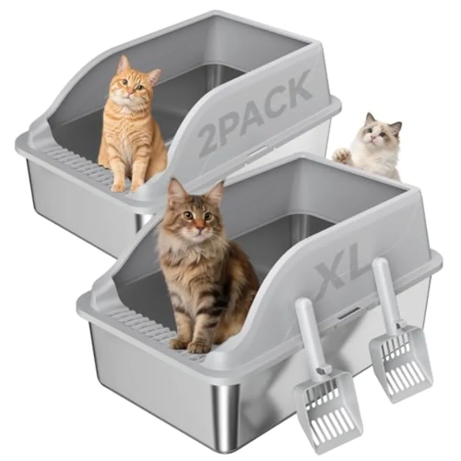 2PACK Stainless Steel Cat Litter Boxes, XL Large Metal Litter Box with High Sides Lid, Odor Free Litter Pan Include Scoop Easy
2PACK Stainless Steel Cat Litter Boxes, XL Large Metal Litter Box with High Sides Lid, Odor Free Litter Pan Include Scoop Easy
