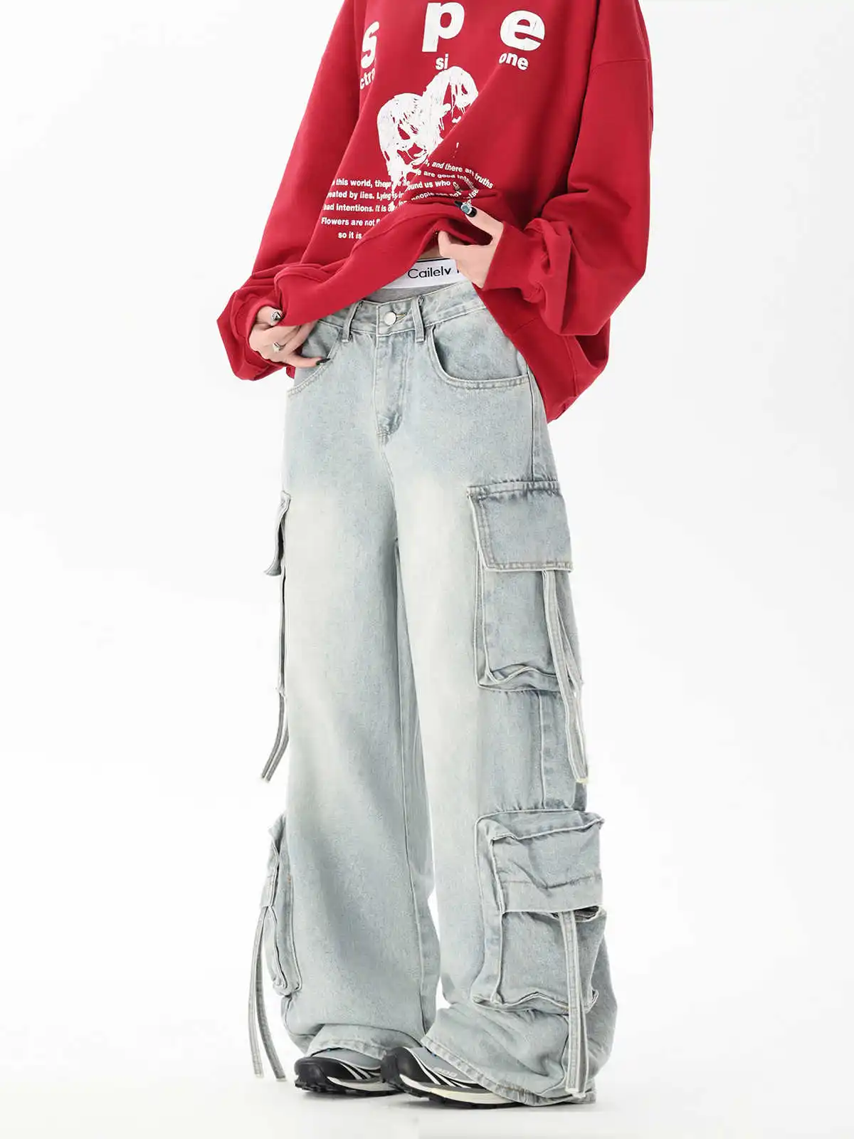 Women Blue Y2k Cargo Jeans Harajuku Baggy Denim Trousers Vintage Boyfriend style Oversize Jean Long Pants Japanese 2000s Clothes
Women Blue Y2k Cargo Jeans Harajuku Baggy Denim Trousers Vintage Boyfriend style Oversize Jean Long Pants Japanese 2000s Clothes