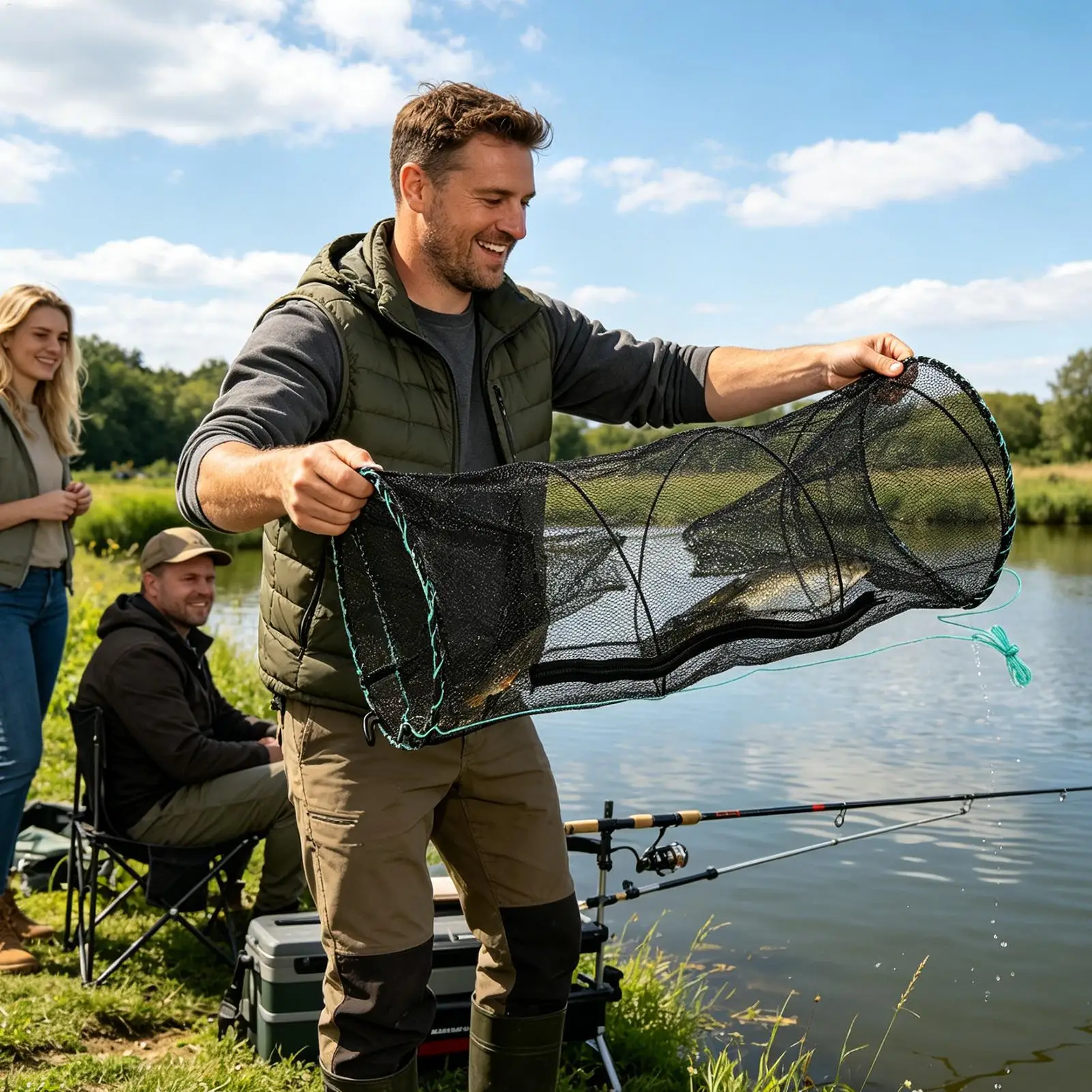 Fish Trap Mesh Landing Bait Net Catfish Landing Mesh Trap For Bass Trout Crappie Catfish Carp Kayak Shore Lake Beach Pond River
Fish Trap Mesh Landing Bait Net Catfish Landing Mesh Trap For Bass Trout Crappie Catfish Carp Kayak Shore Lake Beach Pond River