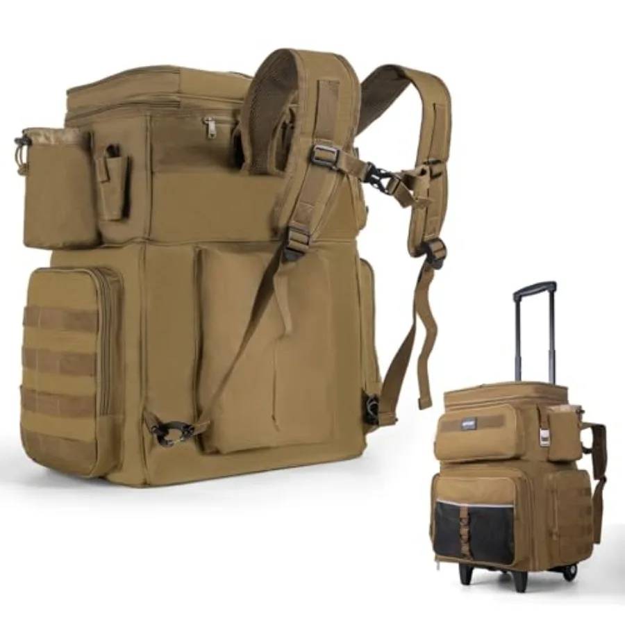 66L Rolling Tackle Box with Cooler Khaki Large Fishing Bag with Wheels for 5 3700 Trays Trays Not Included Saltwater Resistant
66L Rolling Tackle Box with Cooler Khaki Large Fishing Bag with Wheels for 5 3700 Trays Trays Not Included Saltwater Resistant