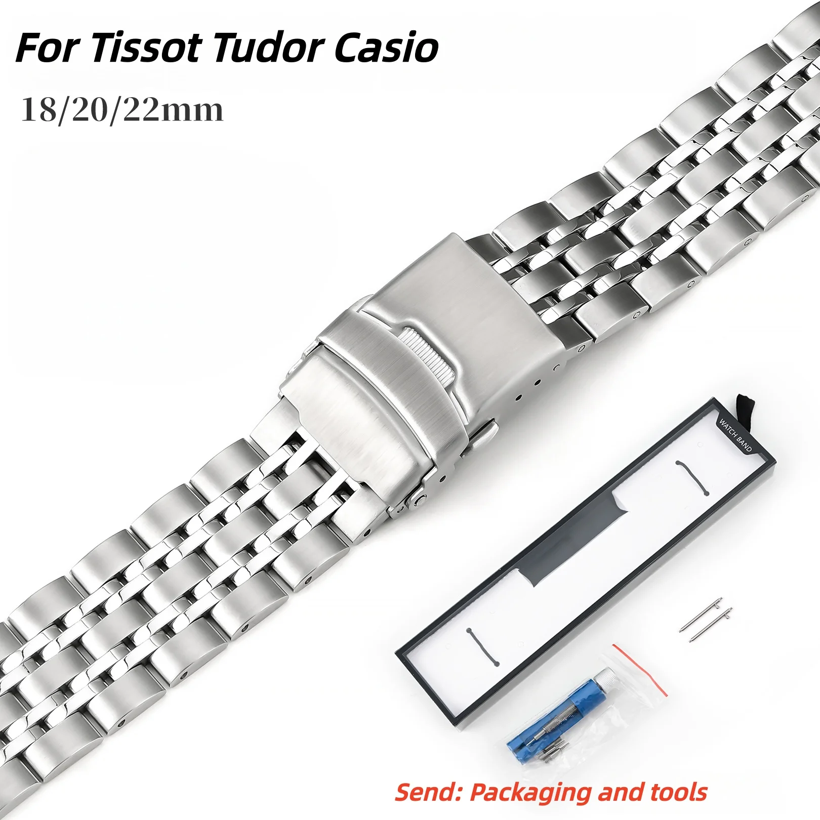 Universal Watch Strap For Huawei gt5 CASIO SEIKO Tissot 18mm 20mm 22mm Stainless Steel Quick Release Folding Buckle Bracelet
Universal Watch Strap For Huawei gt5 CASIO SEIKO Tissot 18mm 20mm 22mm Stainless Steel Quick Release Folding Buckle Bracelet
