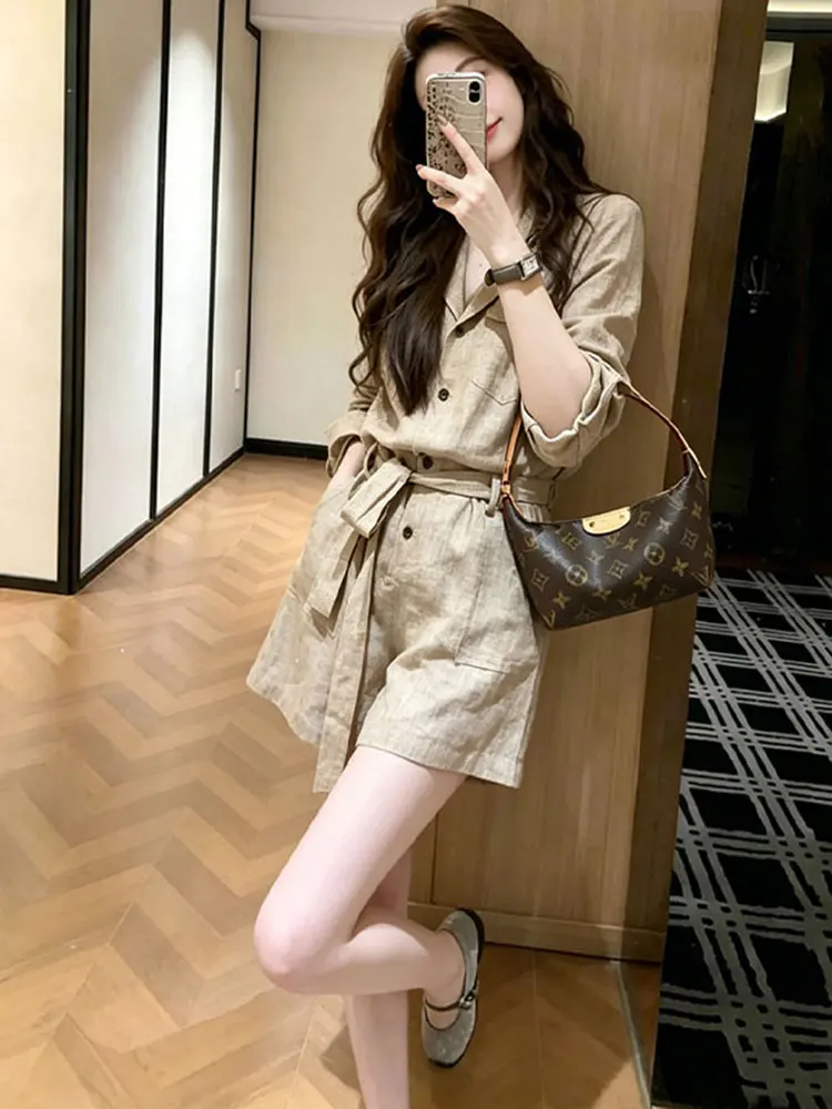 Casual Fashionable Workwear Jumpsuit Women's High Waist Slim Fit Shirt Style Summer New Arrival by Xiangdouer Brand
Casual Fashionable Workwear Jumpsuit Women's High Waist Slim Fit Shirt Style Summer New Arrival by Xiangdouer Brand