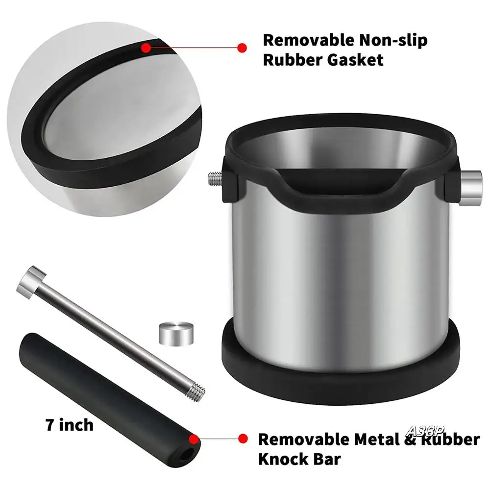 Espresso Knock Box Shock-Absorbing And Durable Barista Style Knock Box With Detachable Knock Bar And Non-Slip Base
Espresso Knock Box Shock-Absorbing And Durable Barista Style Knock Box With Detachable Knock Bar And Non-Slip Base