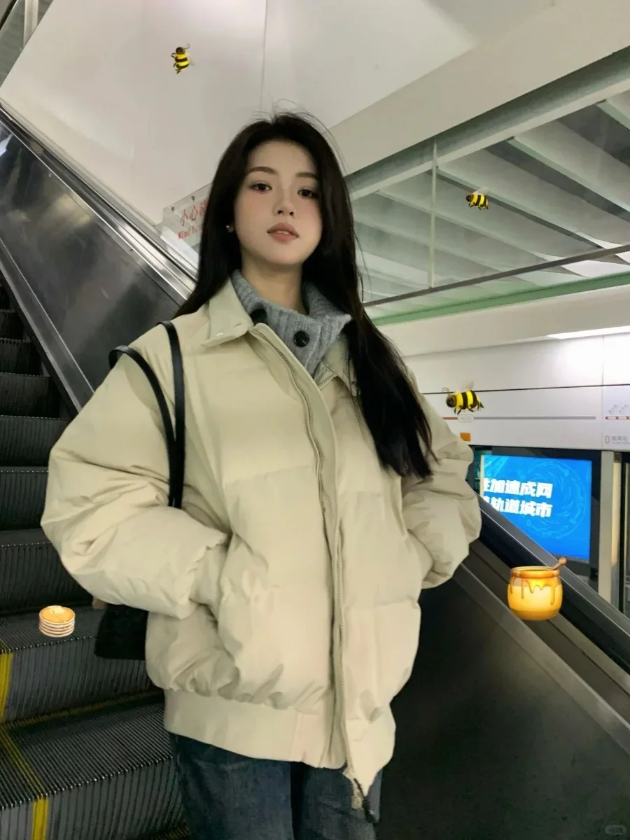 Sweet Hot Girl Retro Bomber Jacket Women's Winter Thick Turn-down Collar Cotton-padded Jacket Fashion Female Clothes
Sweet Hot Girl Retro Bomber Jacket Women's Winter Thick Turn-down Collar Cotton-padded Jacket Fashion Female Clothes