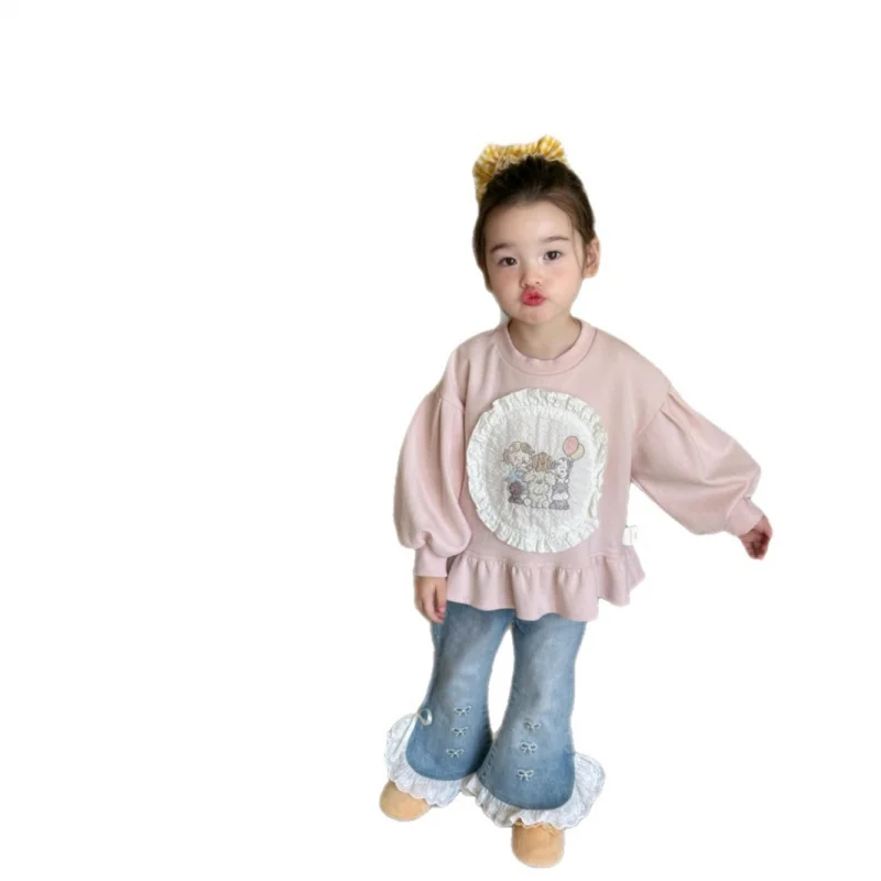 Spot GoodsDZ25302Children's Outfit2025Autumn New Girls Sweatshirt Bow Embroidered Jeans
Spot GoodsDZ25302Children's Outfit2025Autumn New Girls Sweatshirt Bow Embroidered Jeans