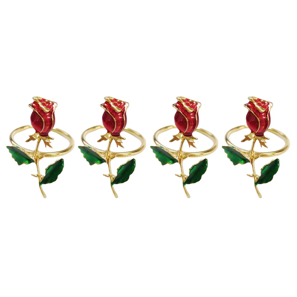 4 Pcs Metal Napkin Ring Elegant Cocktail Decor Reusable Party Banquet Table Accessories Rose Buckle Shaped
4 Pcs Metal Napkin Ring Elegant Cocktail Decor Reusable Party Banquet Table Accessories Rose Buckle Shaped