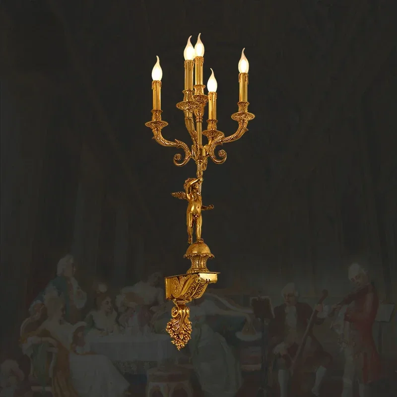 European Luxury Classic Candle Dewax Brass Indoor Decorative Large Led Wall Light For Living Room And Porch
European Luxury Classic Candle Dewax Brass Indoor Decorative Large Led Wall Light For Living Room And Porch