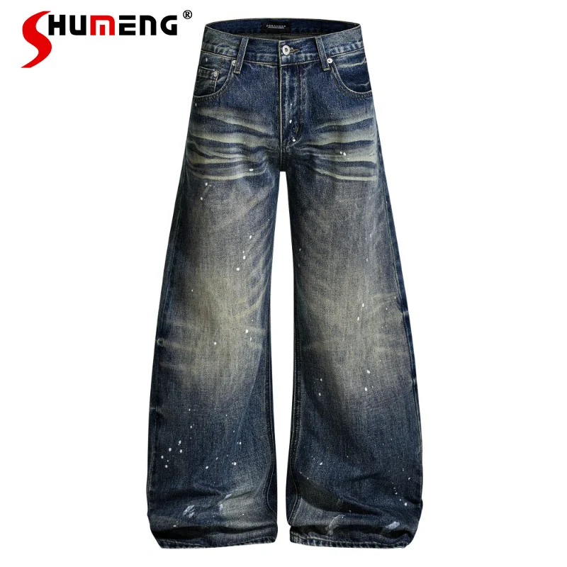 2026 Men's Fashion Ink Splashing Jeans Trendy Handsome Chic Curved Straight Denim Trousers Zipper Pocket Decorative Denim Pants
2026 Men's Fashion Ink Splashing Jeans Trendy Handsome Chic Curved Straight Denim Trousers Zipper Pocket Decorative Denim Pants