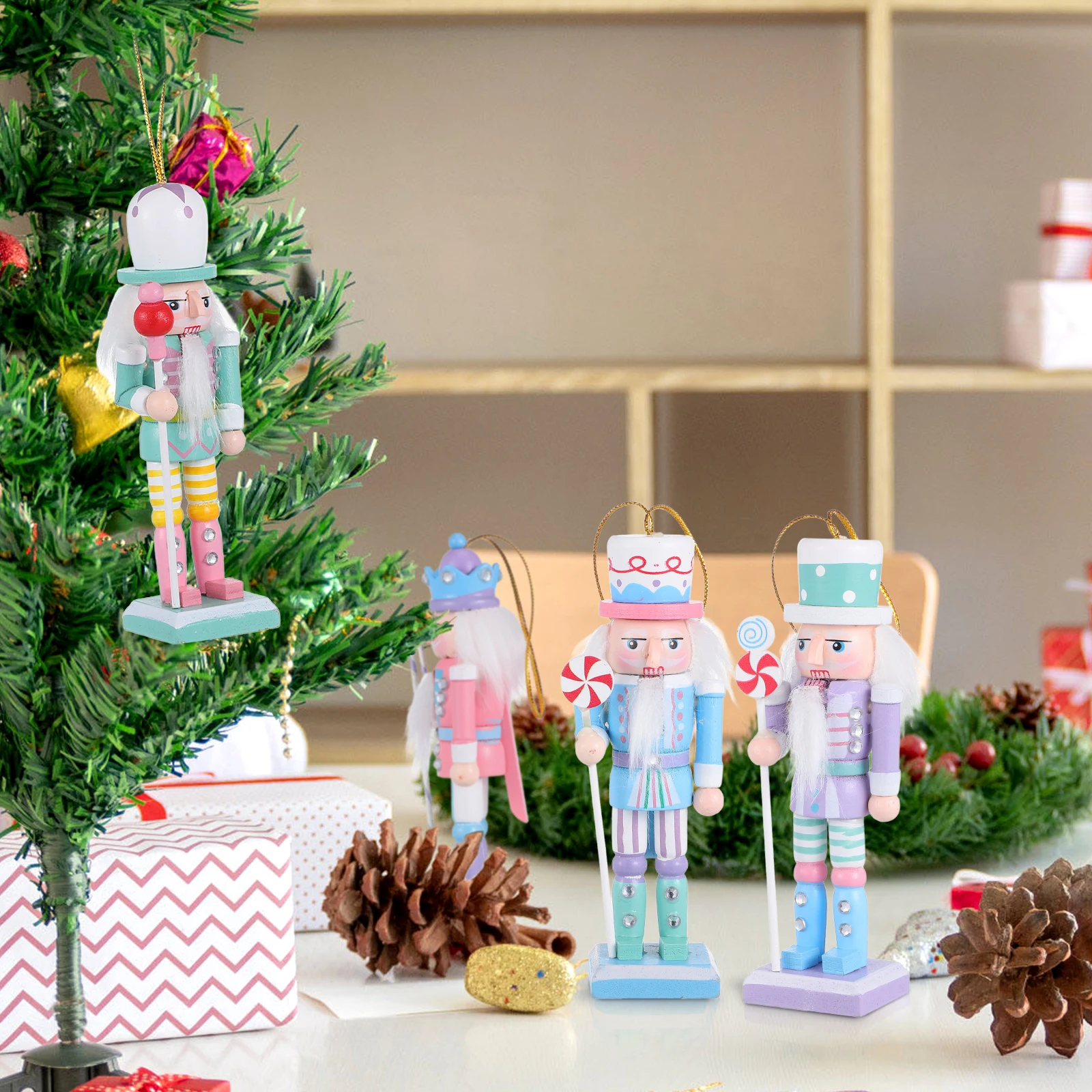 4Pcs Christmas Nutcracker Ornaments Wood Nutcracker Craft Indoor Xmas Party Decoration Holiday Nutcrackers Party Supplies
4Pcs Christmas Nutcracker Ornaments Wood Nutcracker Craft Indoor Xmas Party Decoration Holiday Nutcrackers Party Supplies
