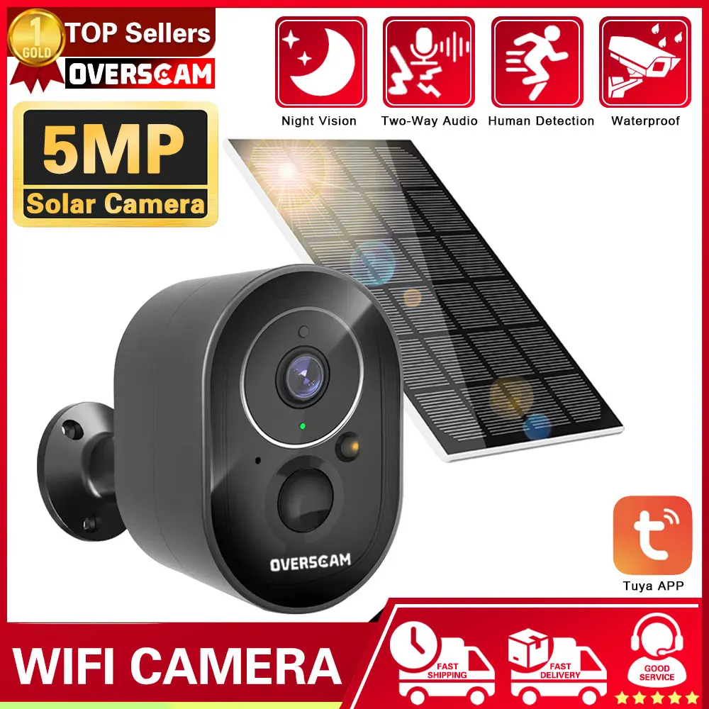 5MP WiFi Camera Solar Outdoor Wireless Battery Powered Security Cam PIR Motion Alarm Cloud Storage Two Way Audio Tuya Smart Life
5MP WiFi Camera Solar Outdoor Wireless Battery Powered Security Cam PIR Motion Alarm Cloud Storage Two Way Audio Tuya Smart Life