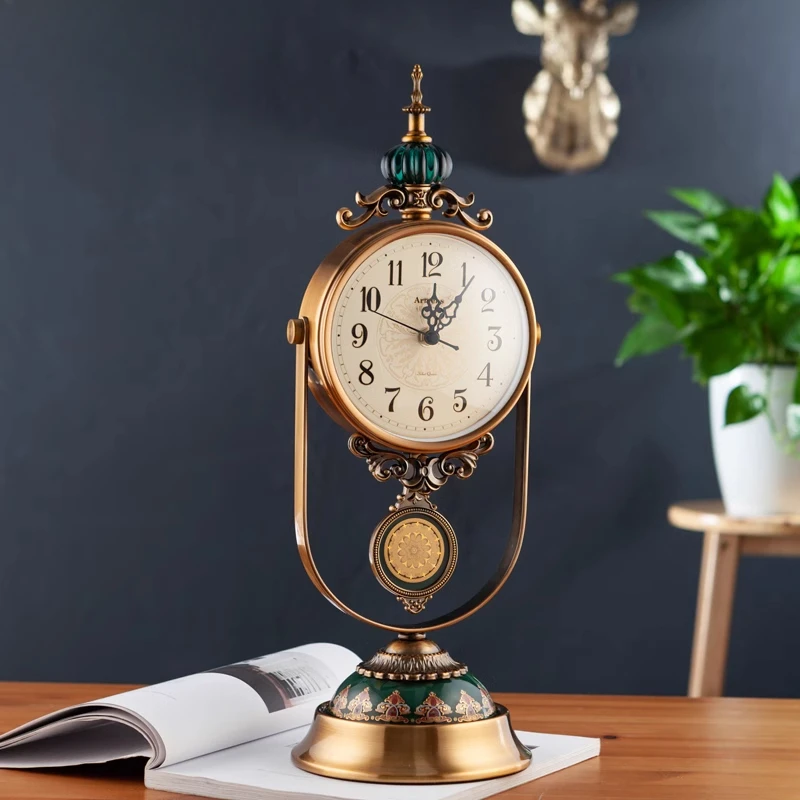 European Style Light Luxury Desk Clock Retro Silent Timepiece Elegant Living Room Decor Table Clocks Home Office Ornaments
European Style Light Luxury Desk Clock Retro Silent Timepiece Elegant Living Room Decor Table Clocks Home Office Ornaments