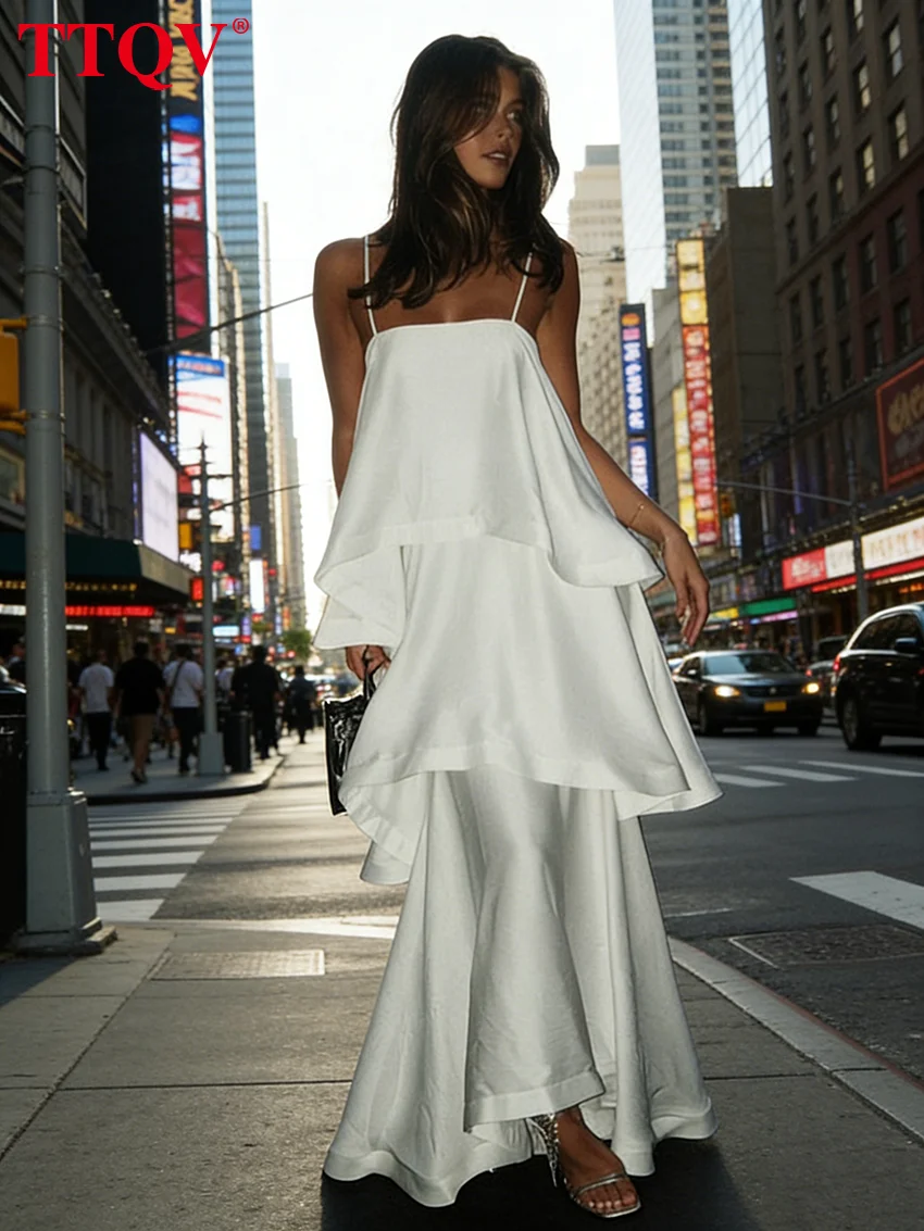 TTQV Summer Loose White Women's Dress 2025 Fashion Strap Sleeveless Ankle Length Dresses Elegant Classic Pleated Female Dress
TTQV Summer Loose White Women's Dress 2025 Fashion Strap Sleeveless Ankle Length Dresses Elegant Classic Pleated Female Dress
