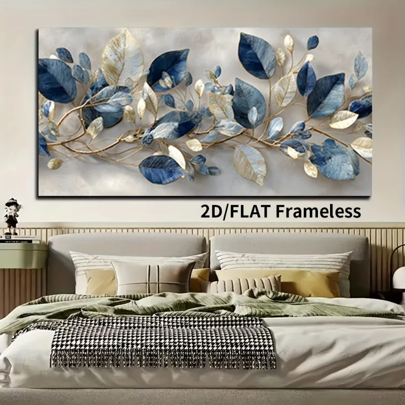 2D Flat, Unframed Elegant Blue and Golden Leaves Canvas Wall Art Printed Poster, for Bedroom Living Room Kitchen Room Decoration
2D Flat, Unframed Elegant Blue and Golden Leaves Canvas Wall Art Printed Poster, for Bedroom Living Room Kitchen Room Decoration