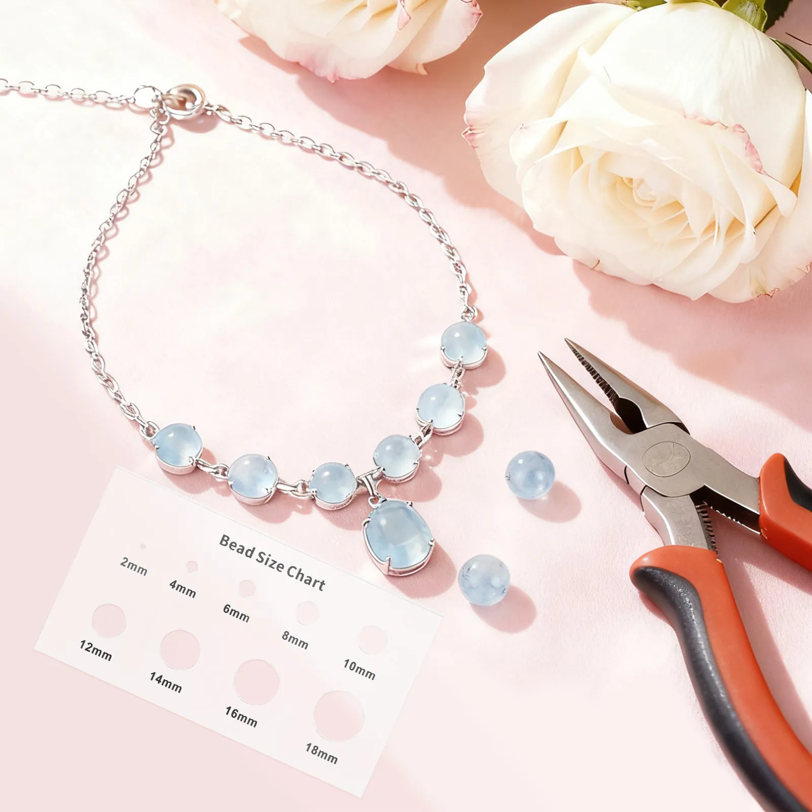 Professional Bead Measurement Ruler 2-18Mm Acrylic Jewelry Sizing Tool for Gems Pearls Rhinestones Bracelets Crafting Portable
Professional Bead Measurement Ruler 2-18Mm Acrylic Jewelry Sizing Tool for Gems Pearls Rhinestones Bracelets Crafting Portable