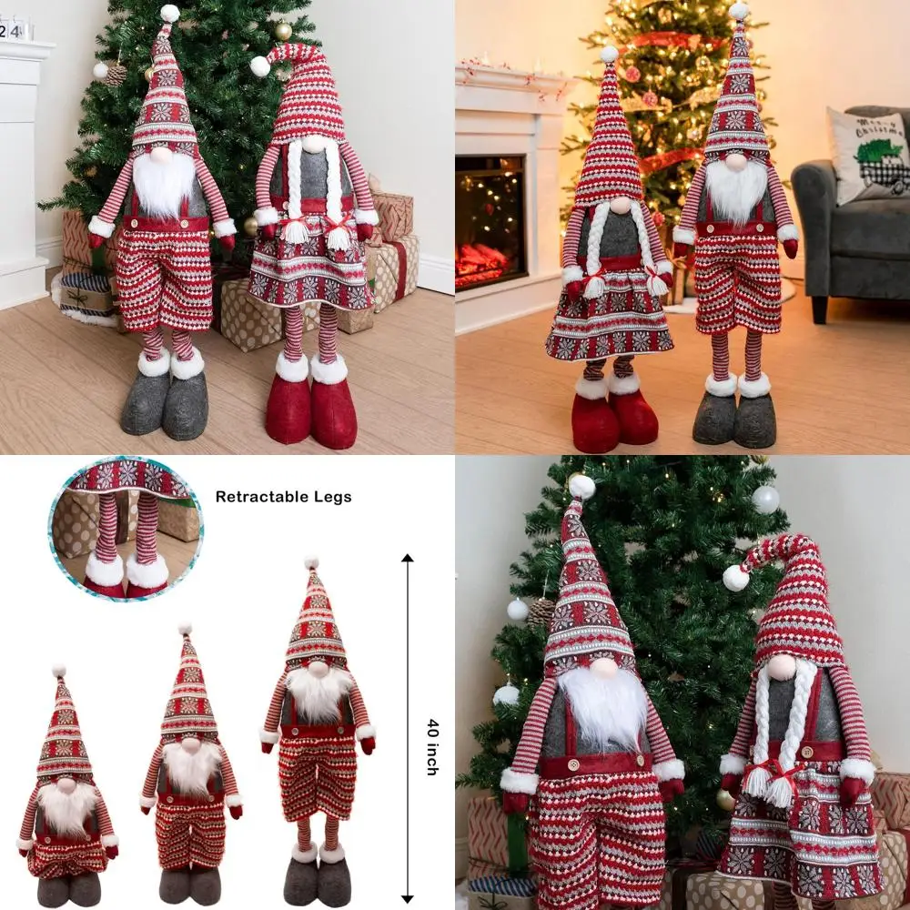 40-дюймовая стоячая рождественская пара гномов с длинными ножками, вязаное украшение в скандинавском стиле для домашнего отдыха
40-дюймовая стоячая рождественская пара гномов с длинными ножками, вязаное украшение в скандинавском стиле для домашнего отдыха