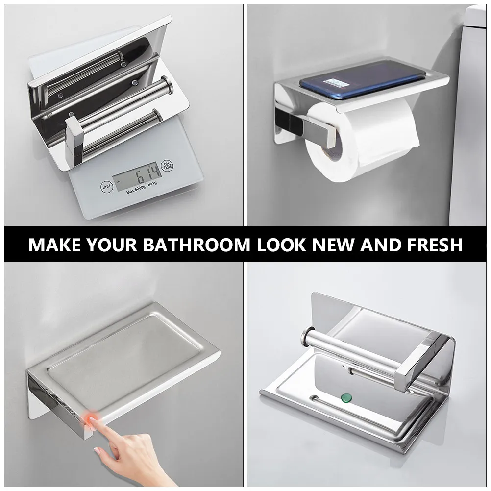 1Pcs Stainless Steel Bathroom Tissue Holder Wall Mounted Phone Storage Plate Minimalist Design Tissue Storage Rack Sticky Bottle
1Pcs Stainless Steel Bathroom Tissue Holder Wall Mounted Phone Storage Plate Minimalist Design Tissue Storage Rack Sticky Bottle