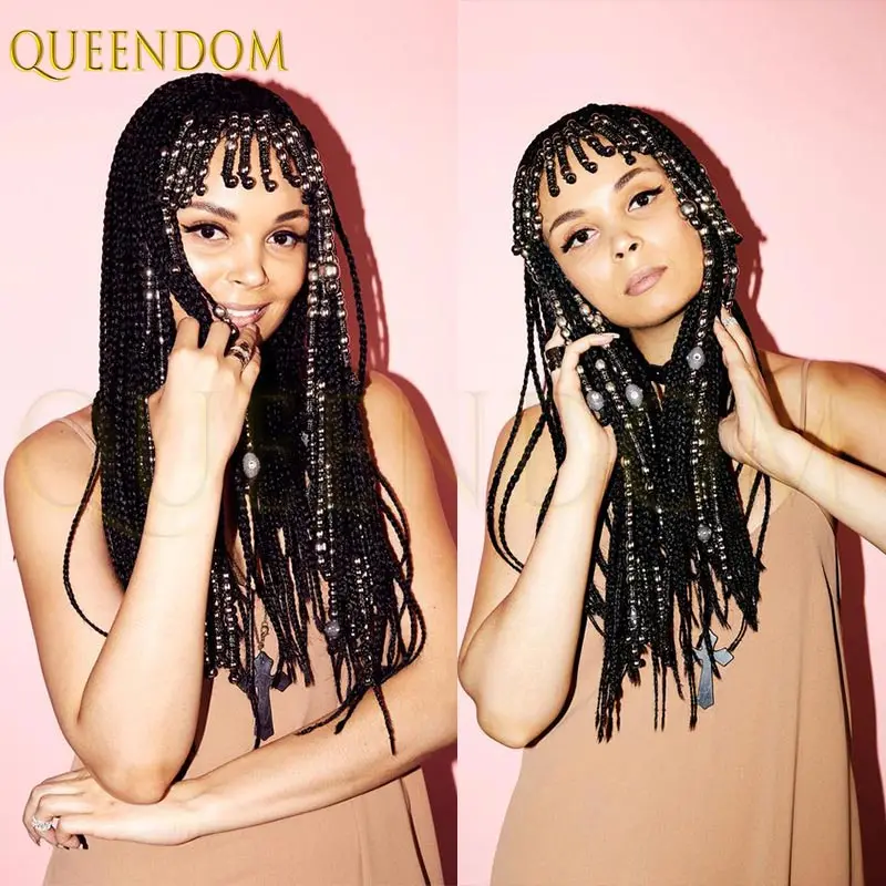 32-дюймовые плетеные парики Синтетические полные кружевные плетеные парики с челкой для чернокожих женщин Cornrow Knotless Box Braids Lace Front Wig
32-дюймовые плетеные парики Синтетические полные кружевные плетеные парики с челкой для чернокожих женщин Cornrow Knotless Box Braids Lace Front Wig