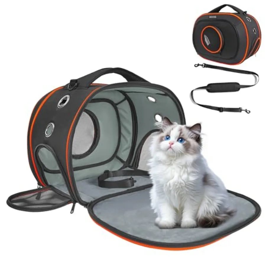 Airline Approved Cat Carrier 17" x 12.5" x 9", Fully Removable with Thick Double-Sided Padding, Breathable and Portable for Cat
Airline Approved Cat Carrier 17" x 12.5" x 9", Fully Removable with Thick Double-Sided Padding, Breathable and Portable for Cat