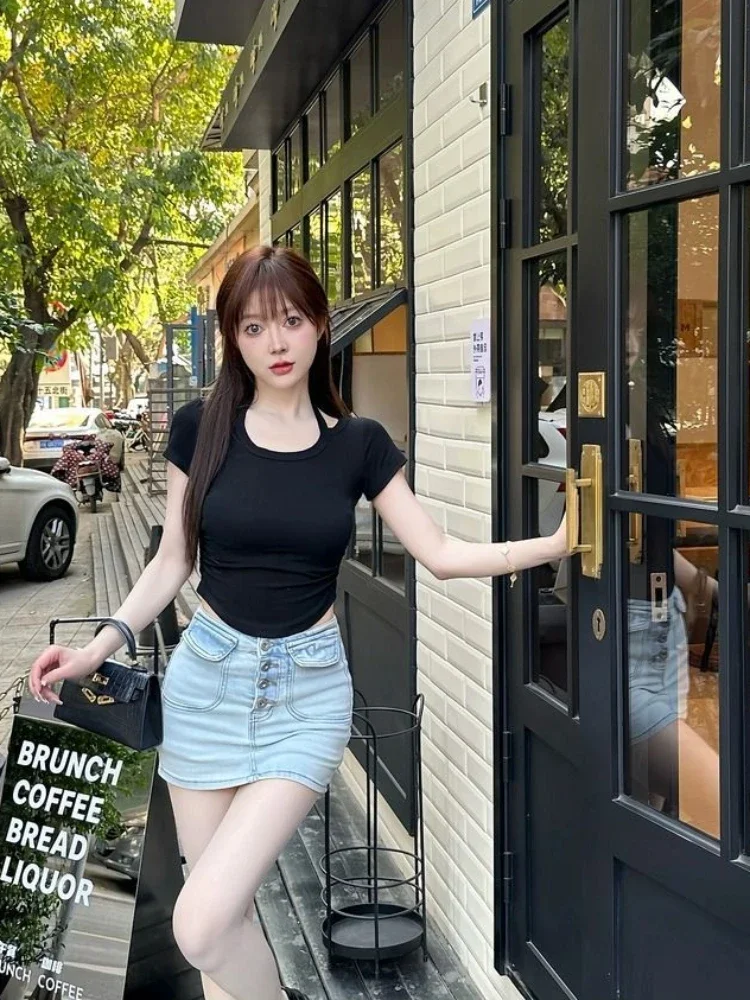 Zipper Women's Denim Skirt with Pocket Short Gyaru Blue High Waist Female Jeans Skirts Mini Clothing Sales Streetwear Harajuku V
Zipper Women's Denim Skirt with Pocket Short Gyaru Blue High Waist Female Jeans Skirts Mini Clothing Sales Streetwear Harajuku V