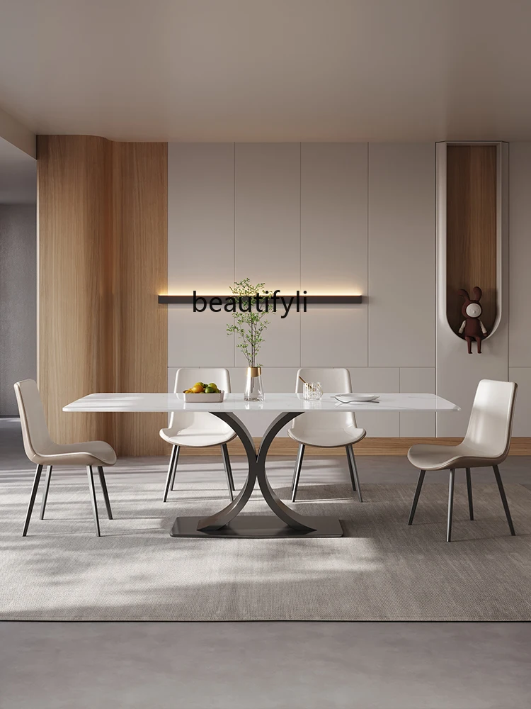 Rock slab dining table and chair combination rectangular simple modern light luxury household small apartment marble
Rock slab dining table and chair combination rectangular simple modern light luxury household small apartment marble