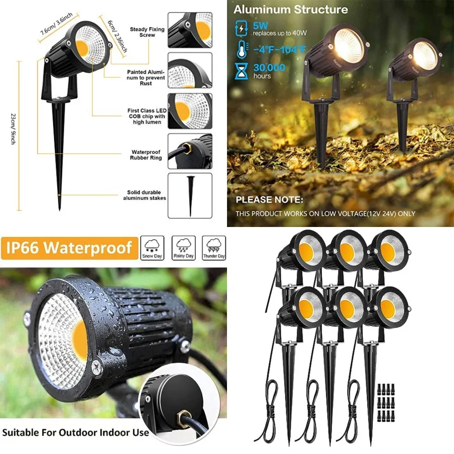 Low Voltage Landscape Lights 5W LED Landscape Lighting 12V 24V Outdoor Spotlights Waterproof Garden Decorative Landscaping Warm
Low Voltage Landscape Lights 5W LED Landscape Lighting 12V 24V Outdoor Spotlights Waterproof Garden Decorative Landscaping Warm