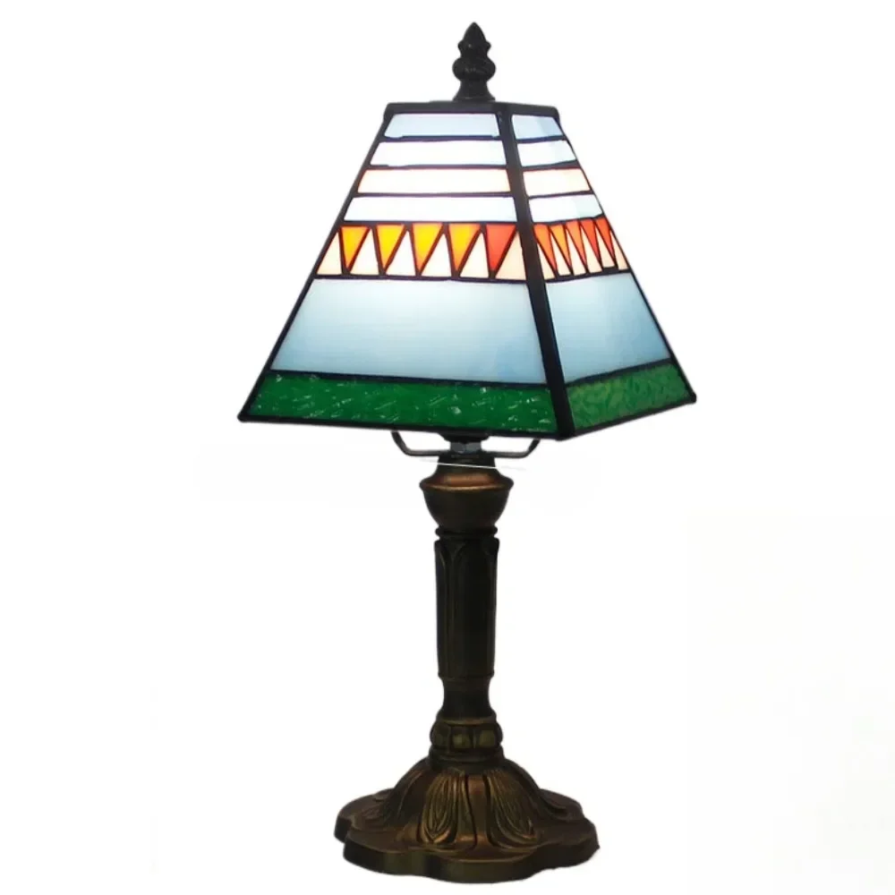 Dia20cm Tiffany Stained Glass Blue Pyramid Lampshade Table Lamp American Living Room Bedroom Night Light Villa Hotel Desk Lamp
Dia20cm Tiffany Stained Glass Blue Pyramid Lampshade Table Lamp American Living Room Bedroom Night Light Villa Hotel Desk Lamp