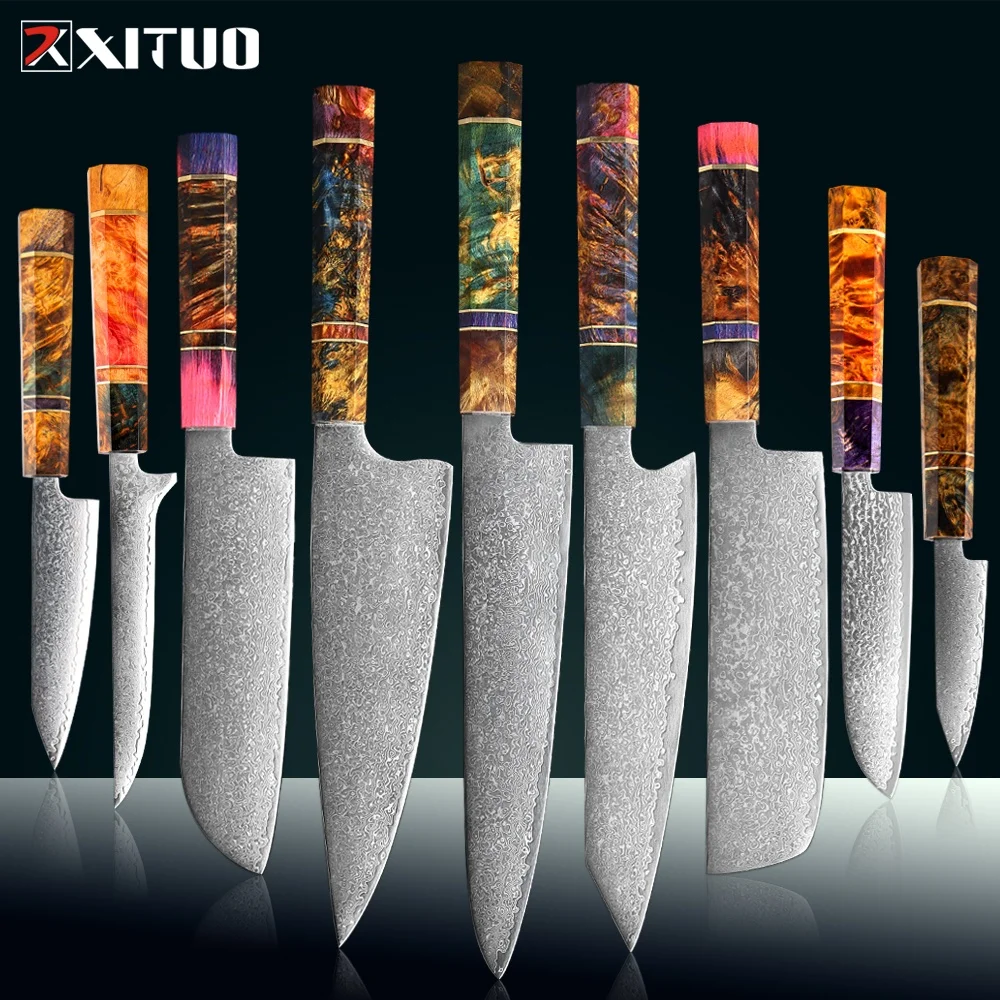 Damascus Steel Chef Knife Set (1-9 Pcs) Japanese Kitchen Knives Razor Sharp Meat Cleaver & Cooking Knife With Octagonal Handle
Damascus Steel Chef Knife Set (1-9 Pcs) Japanese Kitchen Knives Razor Sharp Meat Cleaver & Cooking Knife With Octagonal Handle