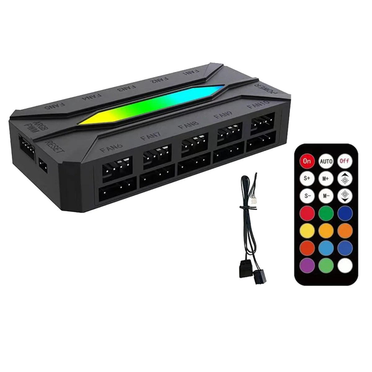 ATP-Dual Ten Way ARGB Controller Computer Cooling Chassis Fan PWM Temperature Control Hub 5V 3pin Shenguang Synchronization
ATP-Dual Ten Way ARGB Controller Computer Cooling Chassis Fan PWM Temperature Control Hub 5V 3pin Shenguang Synchronization