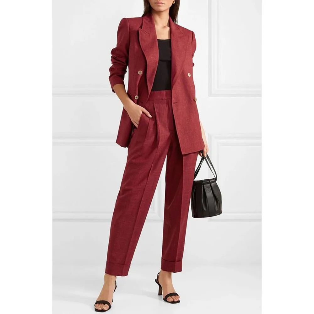 Elegant Two Pieces Lady's Sets Red Jacket Pants Double Breasted Female Clothing Smart Office Banquet Lady's Blazers Sets
Elegant Two Pieces Lady's Sets Red Jacket Pants Double Breasted Female Clothing Smart Office Banquet Lady's Blazers Sets