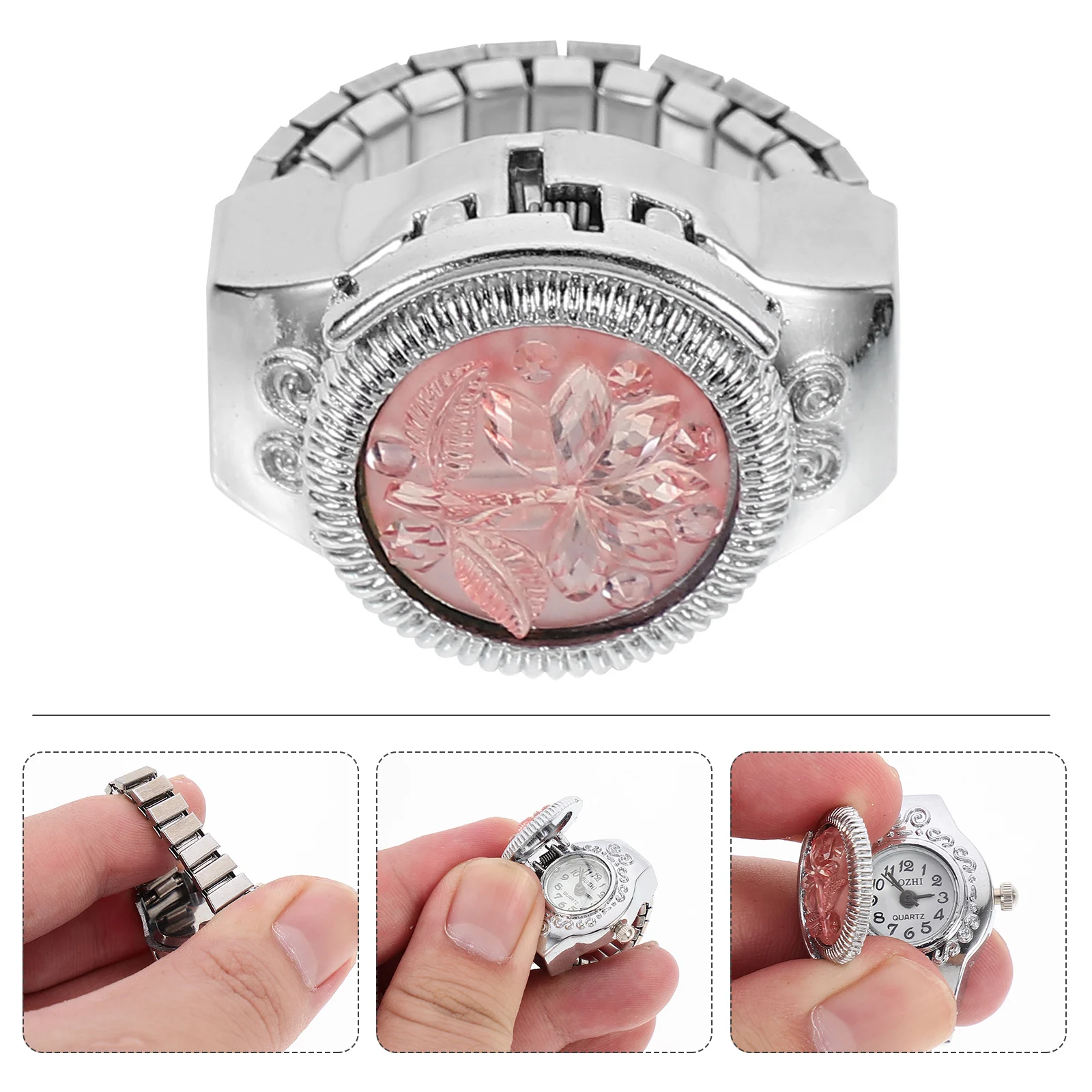 1Pcs Finger Quartz Watch Small Portable Ring Shaped Watch for Women Accurate Timekeeping Fashion Jewelry Daily Wear
1Pcs Finger Quartz Watch Small Portable Ring Shaped Watch for Women Accurate Timekeeping Fashion Jewelry Daily Wear