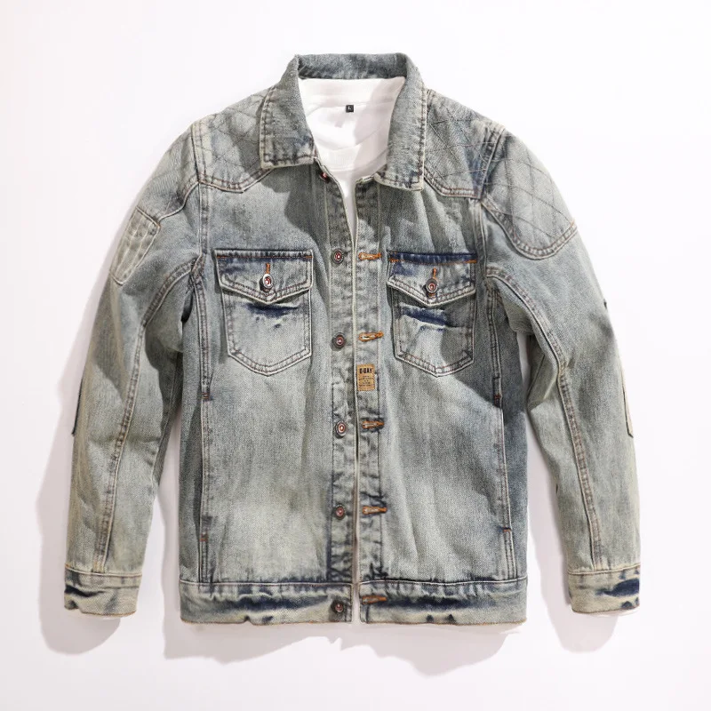 Men's Vintage Biker Jeans Denim Trucker Jacket High Street Washed Retro Motorcycle Jeans Coat Streetwear Outerwear Size 5XL
Men's Vintage Biker Jeans Denim Trucker Jacket High Street Washed Retro Motorcycle Jeans Coat Streetwear Outerwear Size 5XL