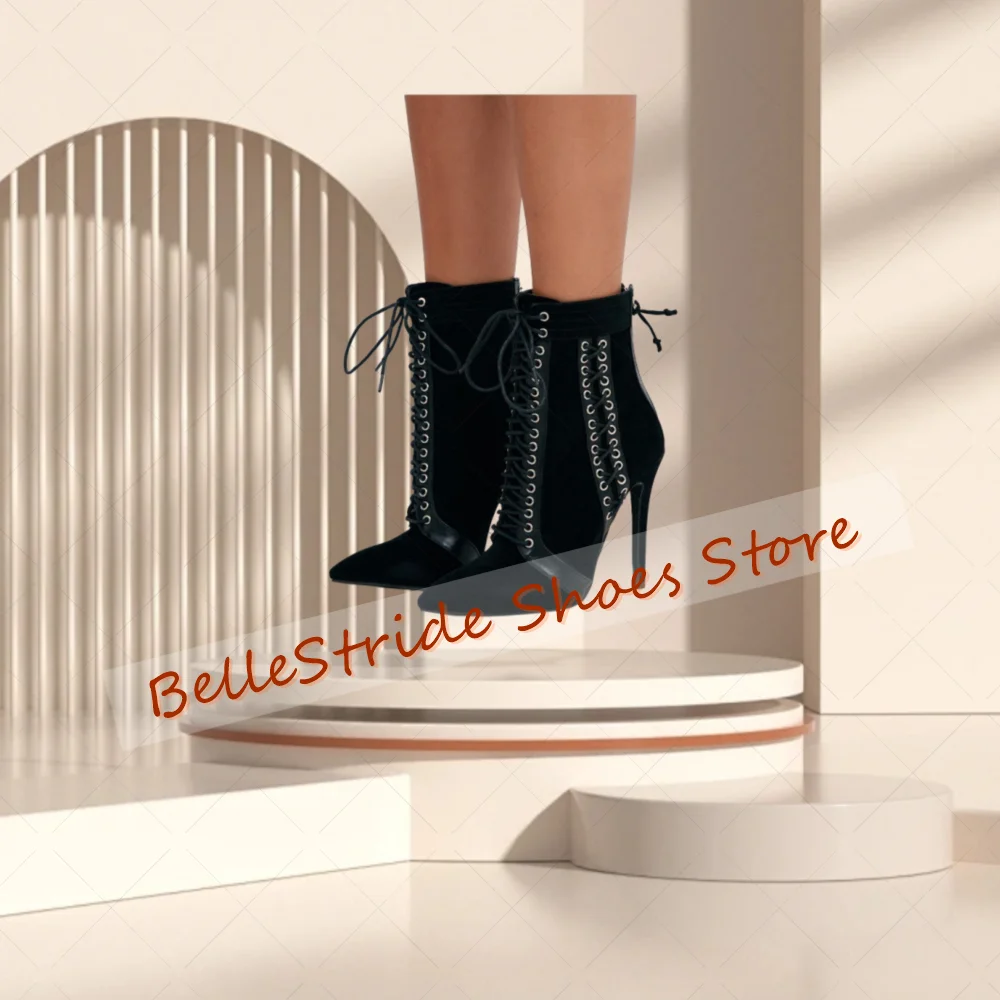 Black Lace up Pointed Toe Boots Cross Tied Women Shoes Stilettos High Heels Party Banquet Dating 2025 Zapatos Para Mujere
Black Lace up Pointed Toe Boots Cross Tied Women Shoes Stilettos High Heels Party Banquet Dating 2025 Zapatos Para Mujere