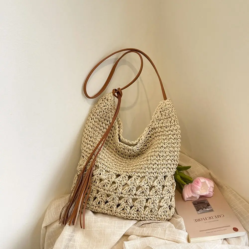 Fashion Summer Weave Straw Bag Boho Leisure Straw Shoulder Bag Beach Casual Tassels Tote Bag for Women
Fashion Summer Weave Straw Bag Boho Leisure Straw Shoulder Bag Beach Casual Tassels Tote Bag for Women