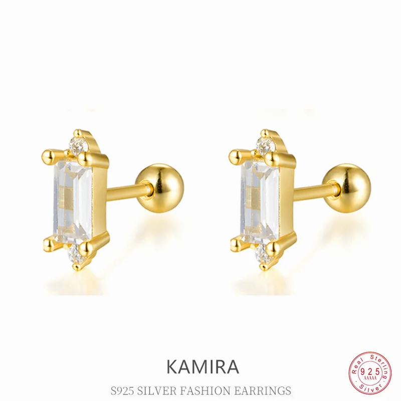 KAMIRA Real 925 Sterling Silver Jewelry Accessories Simple Geometric Zircon Screw Bead Earrings for Women Gentle Classic Fashion
KAMIRA Real 925 Sterling Silver Jewelry Accessories Simple Geometric Zircon Screw Bead Earrings for Women Gentle Classic Fashion