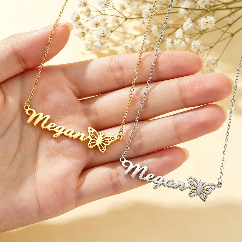 Custom Name Butterfly Necklace Personalized Letter Pendant Stainless Steel Jewelry Customized Charm Dainty Nameplate Party Gifts
Custom Name Butterfly Necklace Personalized Letter Pendant Stainless Steel Jewelry Customized Charm Dainty Nameplate Party Gifts