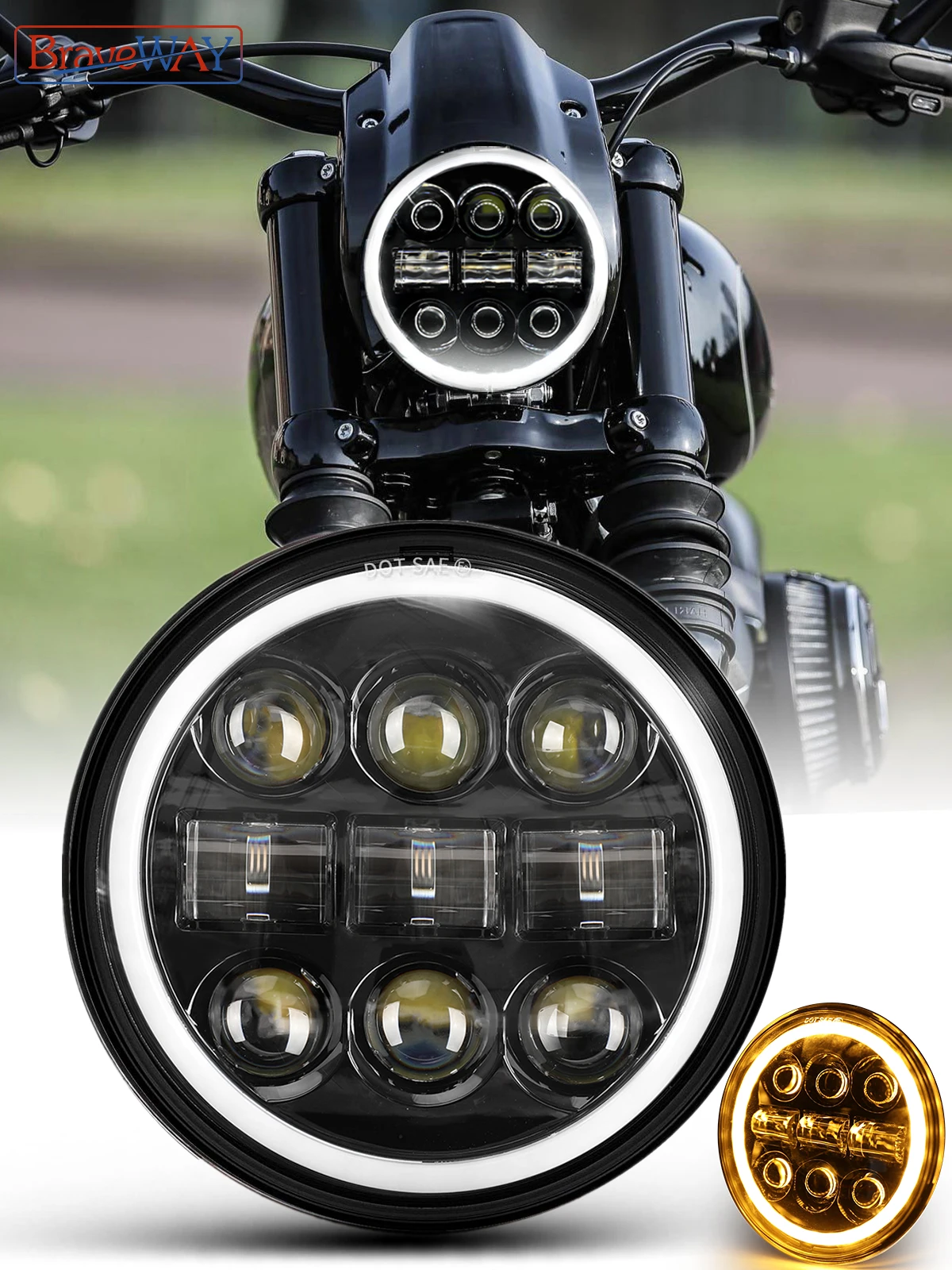 BraveWAY 5,75 "(5-3/4 дюйма) Круглая светодиодная мотоциклетная фара для Harley Moto Sportster Street H5006 Фара
BraveWAY 5,75 "(5-3/4 дюйма) Круглая светодиодная мотоциклетная фара для Harley Moto Sportster Street H5006 Фара