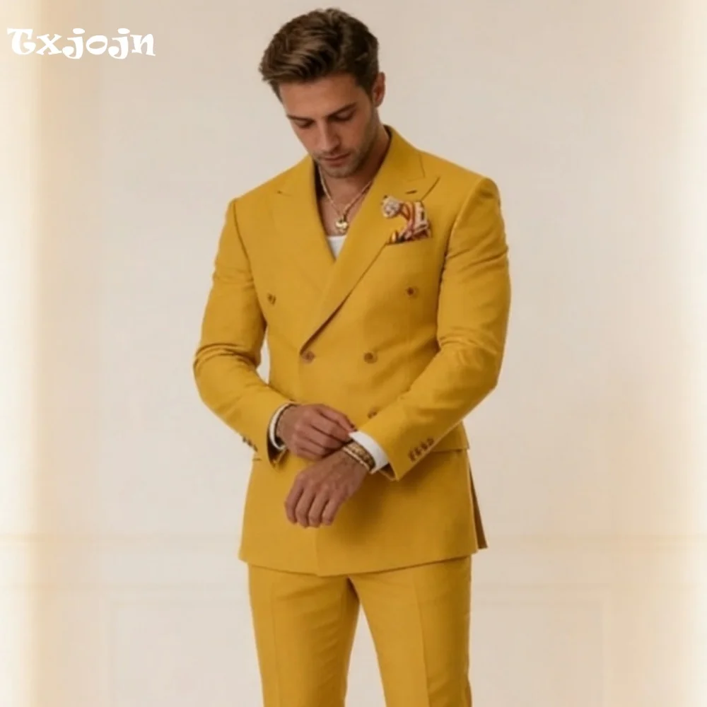 Stylish Mustard Yellow Double Breasted 2PCS Suit Peak Lapel Slim Fit Perfect Bachelor Parties Anniversary Events Charity Galas
Stylish Mustard Yellow Double Breasted 2PCS Suit Peak Lapel Slim Fit Perfect Bachelor Parties Anniversary Events Charity Galas