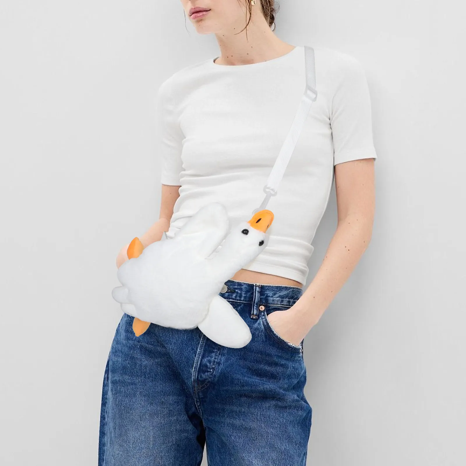Kawaii White Goose Crossbody Bag for Women Girls Cute Cartoon Shoulder Purse Comfortable Lightweight Fashion Accessory Birthday
Kawaii White Goose Crossbody Bag for Women Girls Cute Cartoon Shoulder Purse Comfortable Lightweight Fashion Accessory Birthday