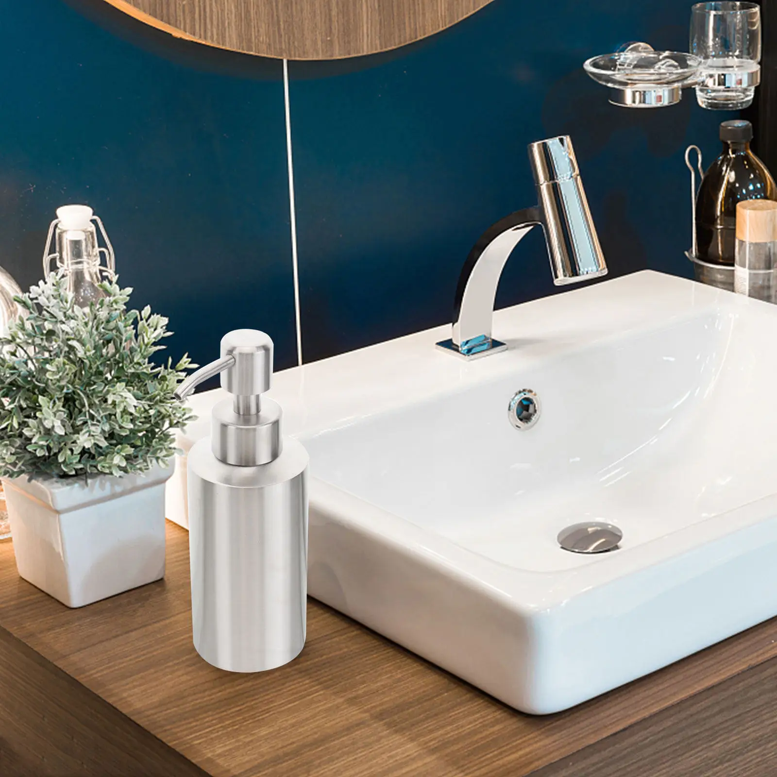 Modern 304 Stainless Steel Liquid Soap Dispenser Countertop Lotion Dispenser for Kitchen Bathroom Shampoo Detergent Moisturizer
Modern 304 Stainless Steel Liquid Soap Dispenser Countertop Lotion Dispenser for Kitchen Bathroom Shampoo Detergent Moisturizer