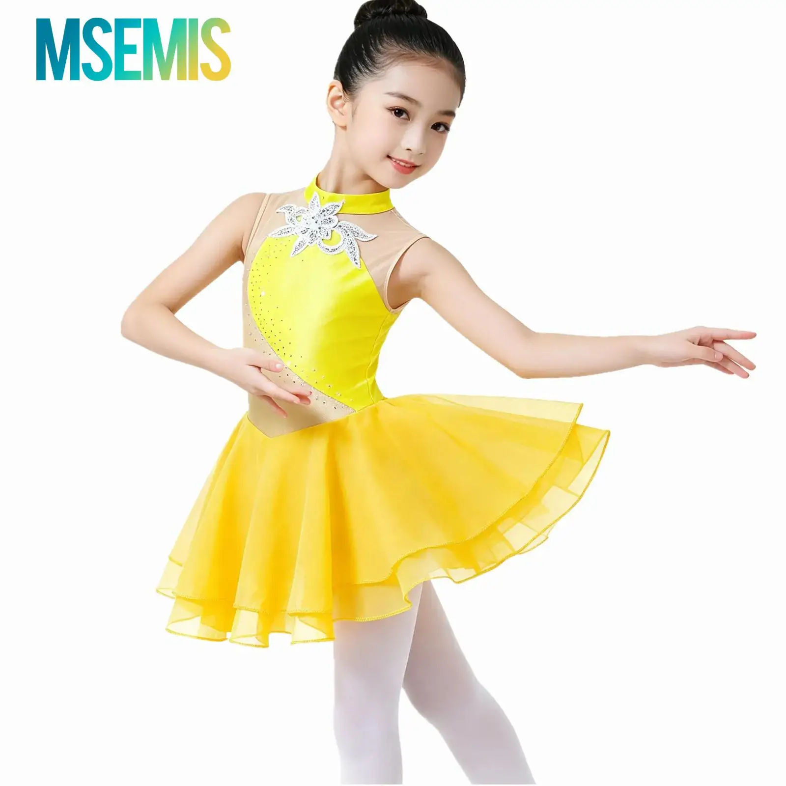 Kids Girls Gymnastics Figure Skating Ballet Lyrical Dance Costume Sleeveless Round Collar Shiny Rhinestone Sequins Floral Dress
Kids Girls Gymnastics Figure Skating Ballet Lyrical Dance Costume Sleeveless Round Collar Shiny Rhinestone Sequins Floral Dress