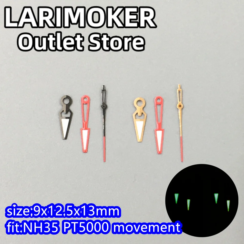LARIMOKER Black Red Gold watch hands green luminous hands fit NH35 NH36 NH38 NH70 NH72 ETA 2824 2836 PT5000 movement
LARIMOKER Black Red Gold watch hands green luminous hands fit NH35 NH36 NH38 NH70 NH72 ETA 2824 2836 PT5000 movement