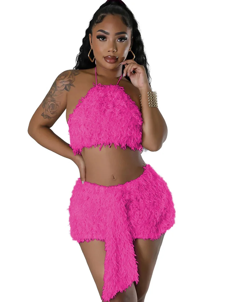 Two Piece Plush Set Women Clubwear For Party Sexy Short Corset Tops And Mini Skirts High Waist Night Club Outfits Black Sets
Two Piece Plush Set Women Clubwear For Party Sexy Short Corset Tops And Mini Skirts High Waist Night Club Outfits Black Sets